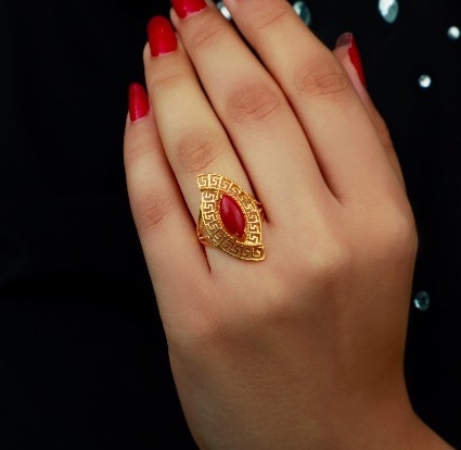 21-Karat Gold Ring Bahraini Made N-0107
