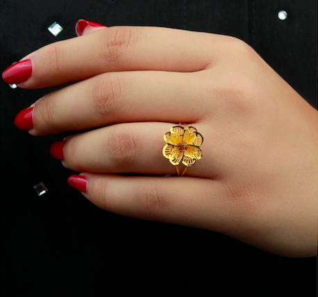 21-Karat Gold Turkish Flower Ring