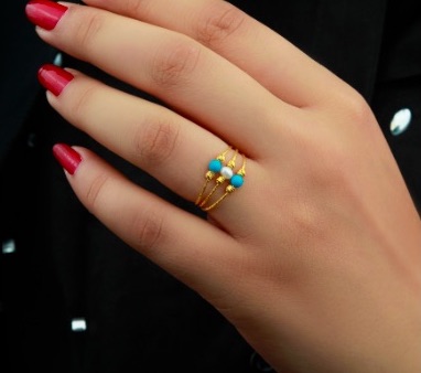 21-Karat Gold Ring Turkish Made H-1348